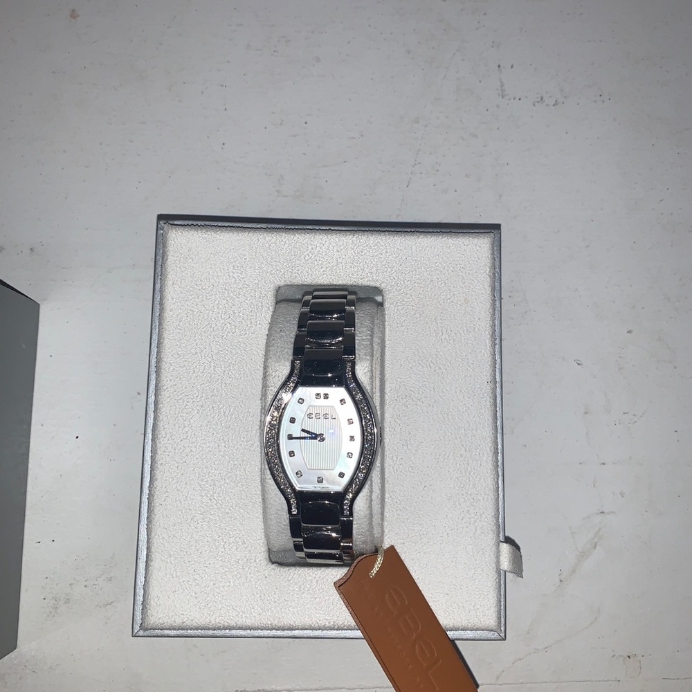 Ebel Silver Watch with Diamond Accents
